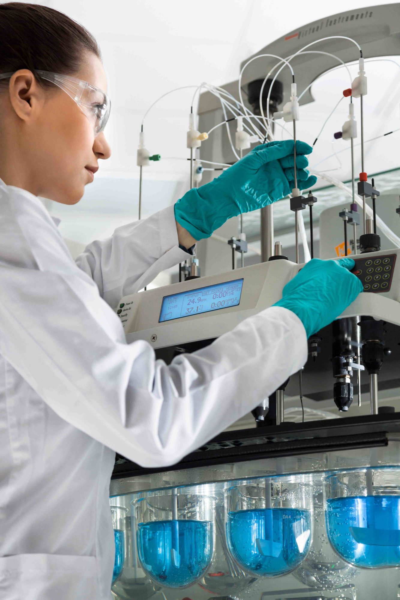 Woman doing laboratory tests