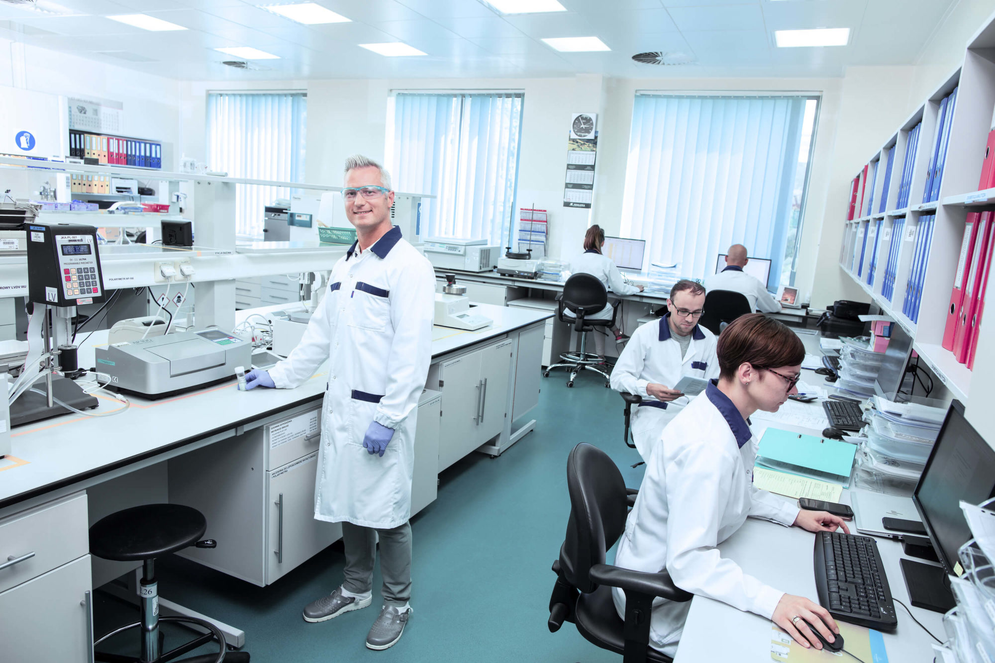 Workers in the laboratory