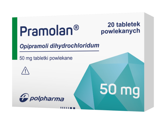 Pramolan 50 mg x 20 tabl. powl. - Polpharma