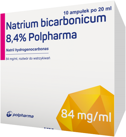 Natrium Bicarbonicum 8,4% Polpharma roztwór do wstrzyk. 84mg/ ml 10 amp. po 20 ml