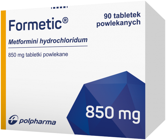 Formetic 850 mg x 90 tabl. powl.