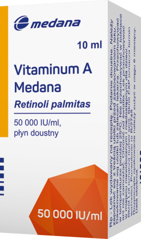 Vitaminum A Medana płyn doustny 50 000 j.m./ 1 ml 10 ml