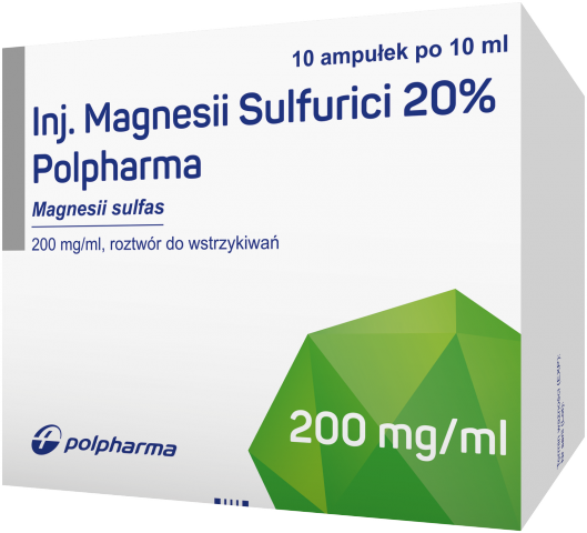 Inj. Magnesii Sulfurici 20% Polpharma roztwór do wstrzyk. 200mg/ ml 10 amp po 10 ml