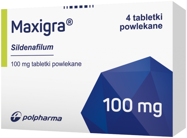 Maxigra 100 mg x 4 tabl. powl.