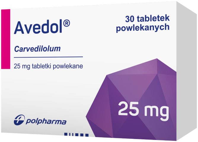 Avedol 25 mg x 30 tabl. powl.