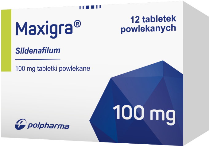Maxigra 100 mg x 12 tabl. powl.