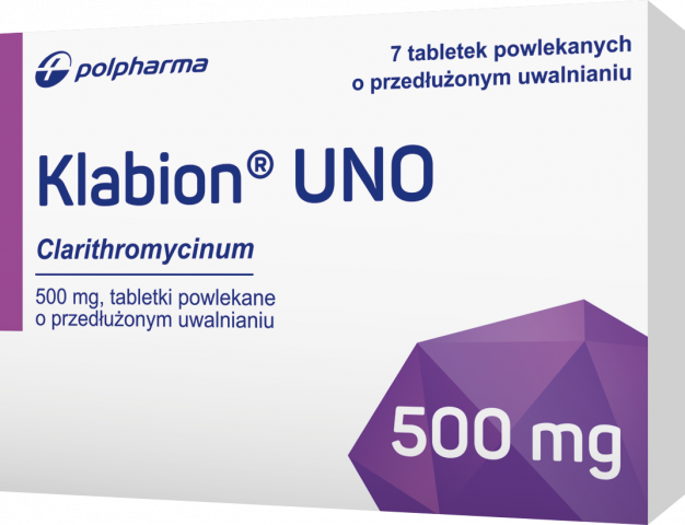 Klabion Uno 500 mg x 7 tabl. powl. o przedł. uwalnianiu