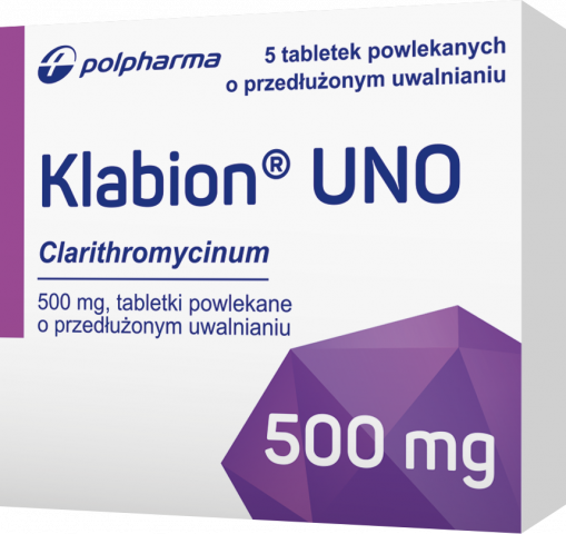 Klabion Uno 500 mg x 5 tabl. powl. o przedł. uwalnianiu