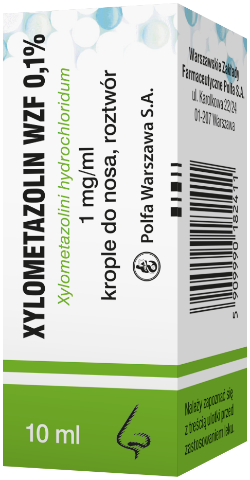 Xylometazolin WZF 0,1%, krople do nosa, rozt. 1 mg/ml 10 ml x 1