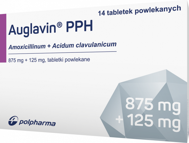 Auglavin PPH (875 mg+125 mg) x 14 tabl. powl.