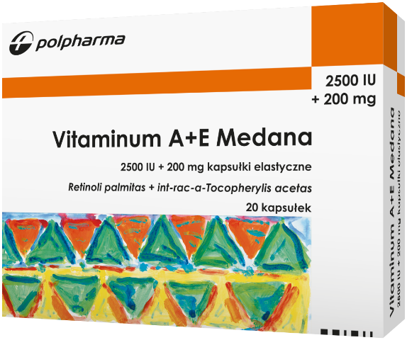 Vitaminum A+E Medana (2500 j.m. + 200 mg) x 20 kaps. elast.