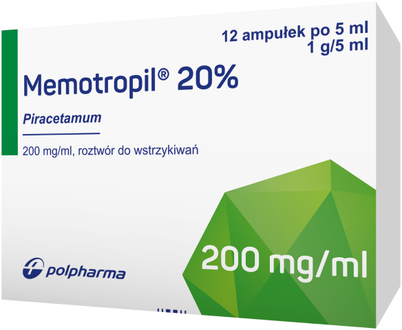Memotropil 20% rozt. do wstrzyk. 200mg/ml 12x5ml