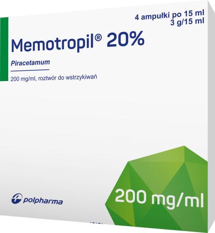 Memotropil 20% rozt. do wstrzyk. 200mg/ml 4x15ml