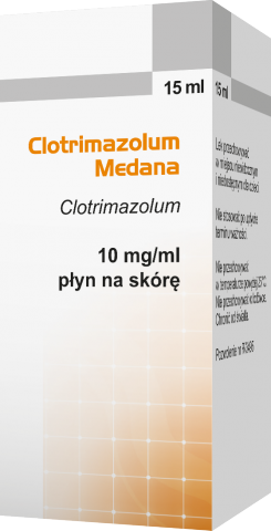 Clotrimazolum Medana, płyn na skórę, 0,01g/1 ml butelka 15 ml