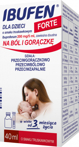 Ibufen dla dzieci Forte o smaku trusk zaw doustna 200mg/ 5ml opak 40 ml