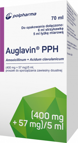 Auglavin PPH prosz. do zaw. doust. 400 mg + 57 mg/5 ml 70 ml