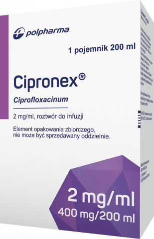 Cipronex roztwór do infuzji 2 mg/1 ml 200 ml x 20 poj.