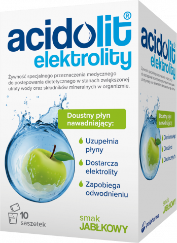 Acidolit elektrolity smak jabłkowy proszek do przyg. rozt. doust. x 10 sasz.