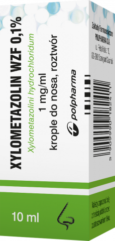 Xylometazolin WZF 0,1%, krople do nosa, rozt. 1 mg/ml 10 ml x 1