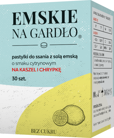 Emskie na gardło pastylki do ssania z solą emską o smaku cytrynowym 30 tabl.